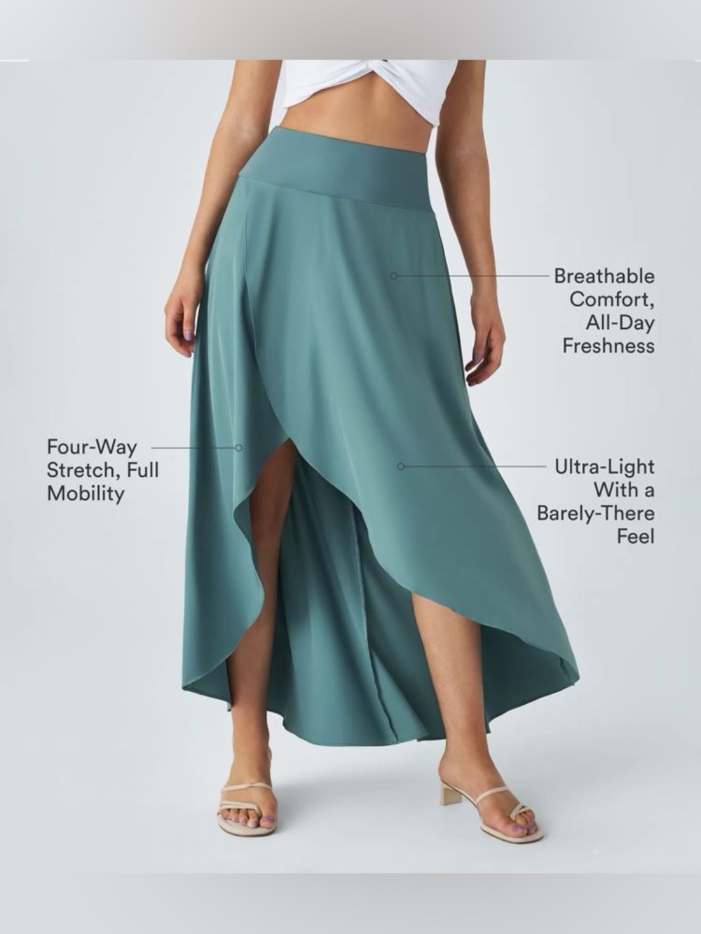 Halara Breezeful High Waisted High Low Ruffle
Flowy maxi skirt NWOT